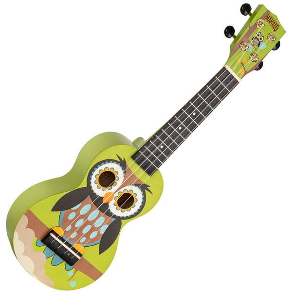 Mahalo Art Series Graphic Soprano Ukulele in Owl w/Bag - MA1WL