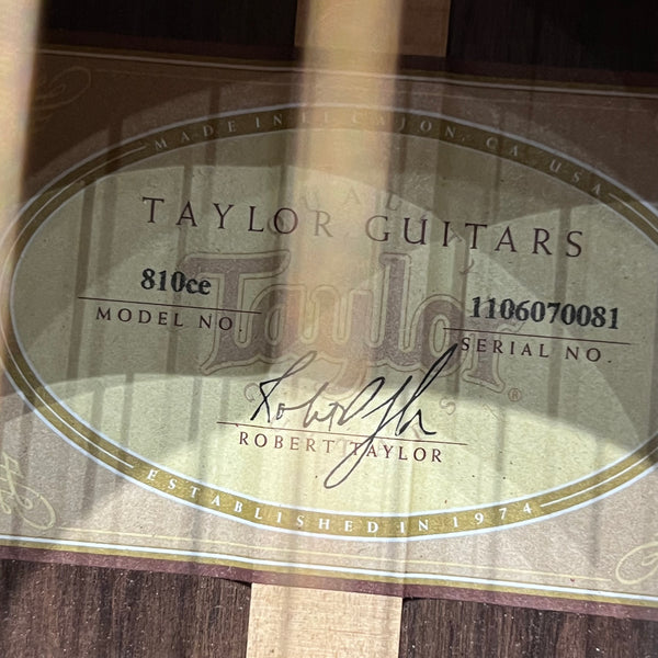 USED SPECIAL! Taylor 810CE Acoustic Electric Sitka Spruce Rosewood ES2 w/Case - USD810CE