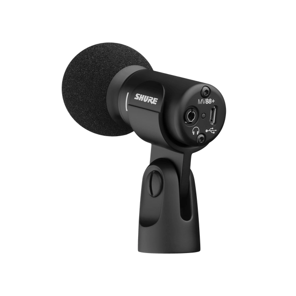 Shure MV88+ Microphone w/Windscreen, clip and 10' USB-A USB-c Cables - MV88