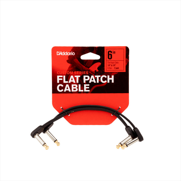 D'addario 6 Inch Right Angle Flat Guitar Cable 2 Pack - PWFPRR206