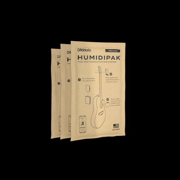 D'addario 3 Pack of Two-Way Humidification Conditioning Packets - PWHPCP03