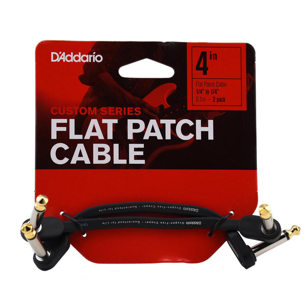 D'addario 4 Inch Right Angle Flat Guitar Cable 2 Pack - PWFPRR204