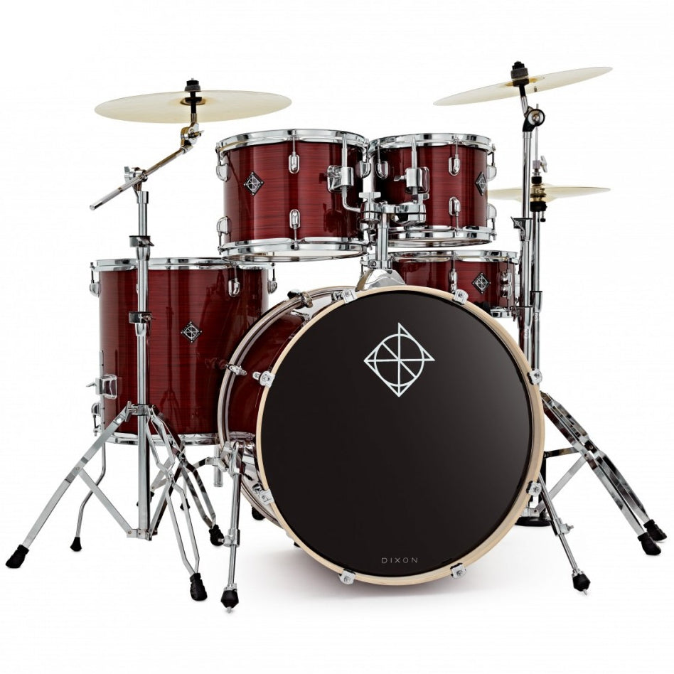 Dixon Spark 5 Piece Drum Kit w/Cymbals Hardware & Throne in Cyclone Red - PODSP522C1CRD