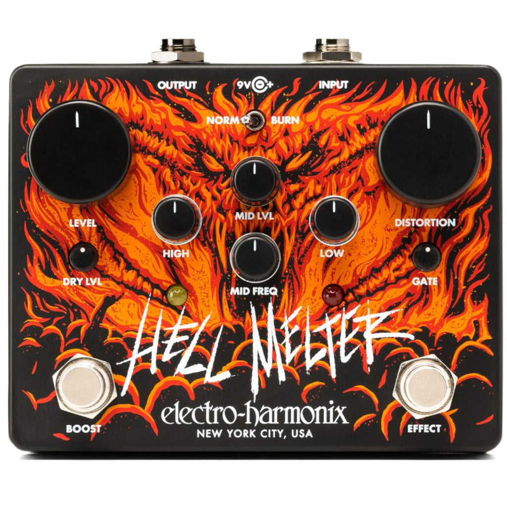 ElectroHarmonix Hell Melter Distortion Effects Pedal - HELLMELTER