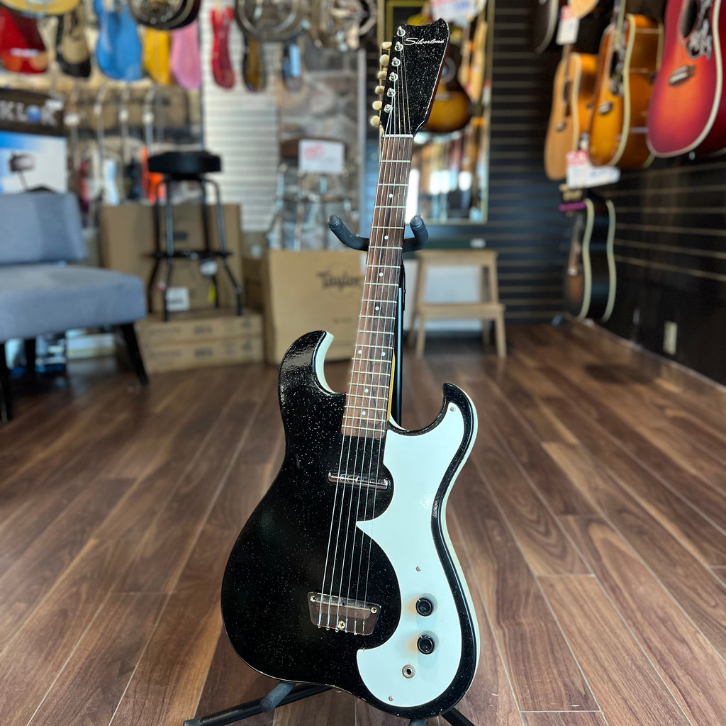 USED SPECIAL! Silvertone 1960s 1448 Electric Guitar in Black Sparkle - USD1448