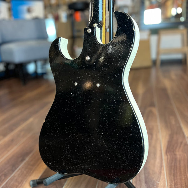 USED SPECIAL! Silvertone 1960s 1448 Electric Guitar in Black Sparkle - USD1448