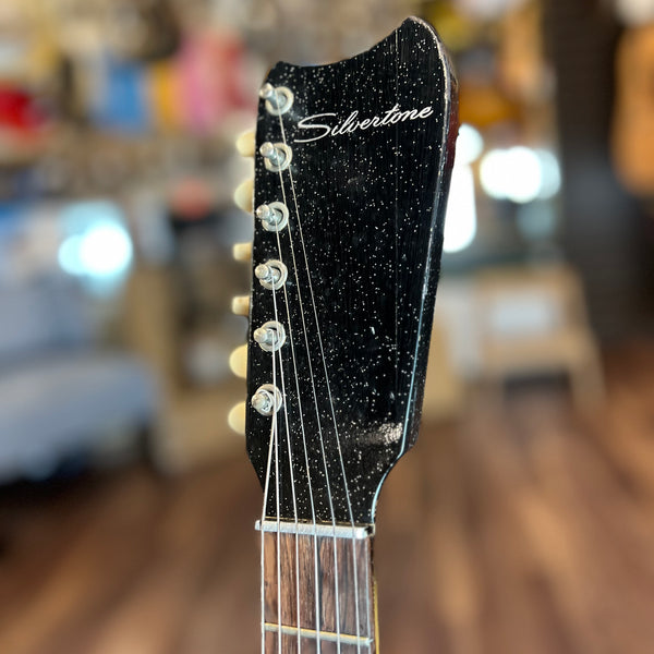 USED SPECIAL! Silvertone 1960s 1448 Electric Guitar in Black Sparkle - USD1448