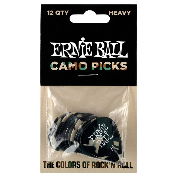 Ernie Ball Cellulose Heavy Camouflage Picks Pack of 12 - 9223EB