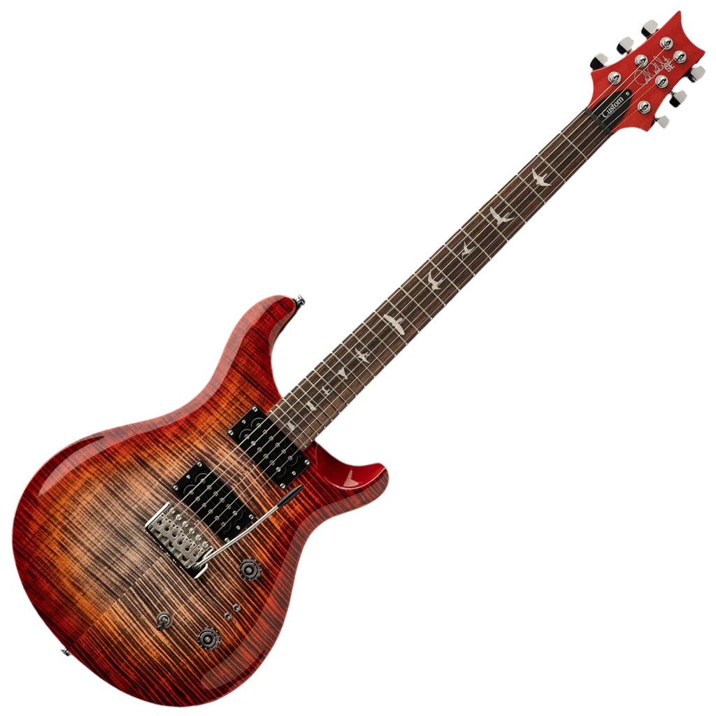 PRS SE Custom 24 Electric Guitar in Charcoal Cherry Burst - CU44CG