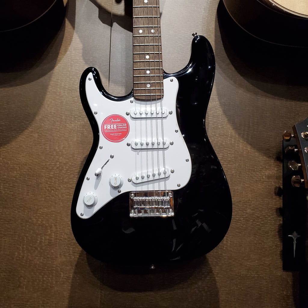 USED SPECIAL! - Squier Left Hand Mini Stratocaster Electric Guitar in Black - USD20370123506