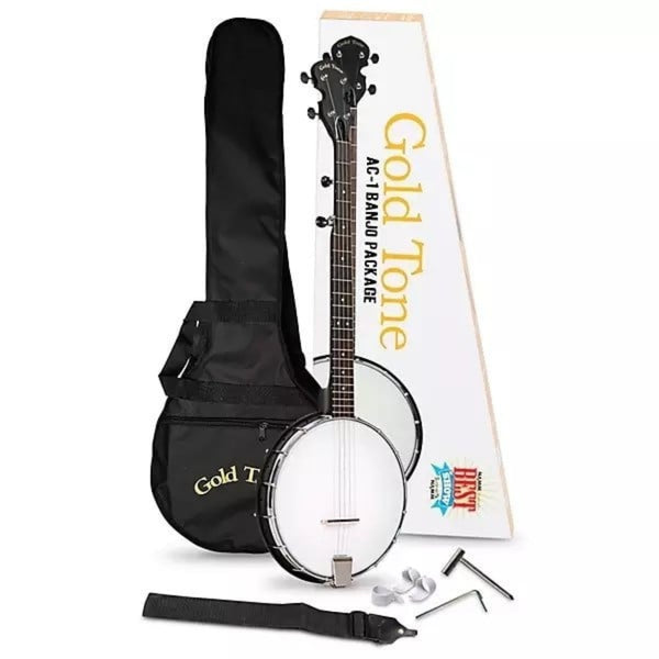 Gold Tone 5 String Open Back Banjo Pack w/Bag and Accessories - AC1PACK