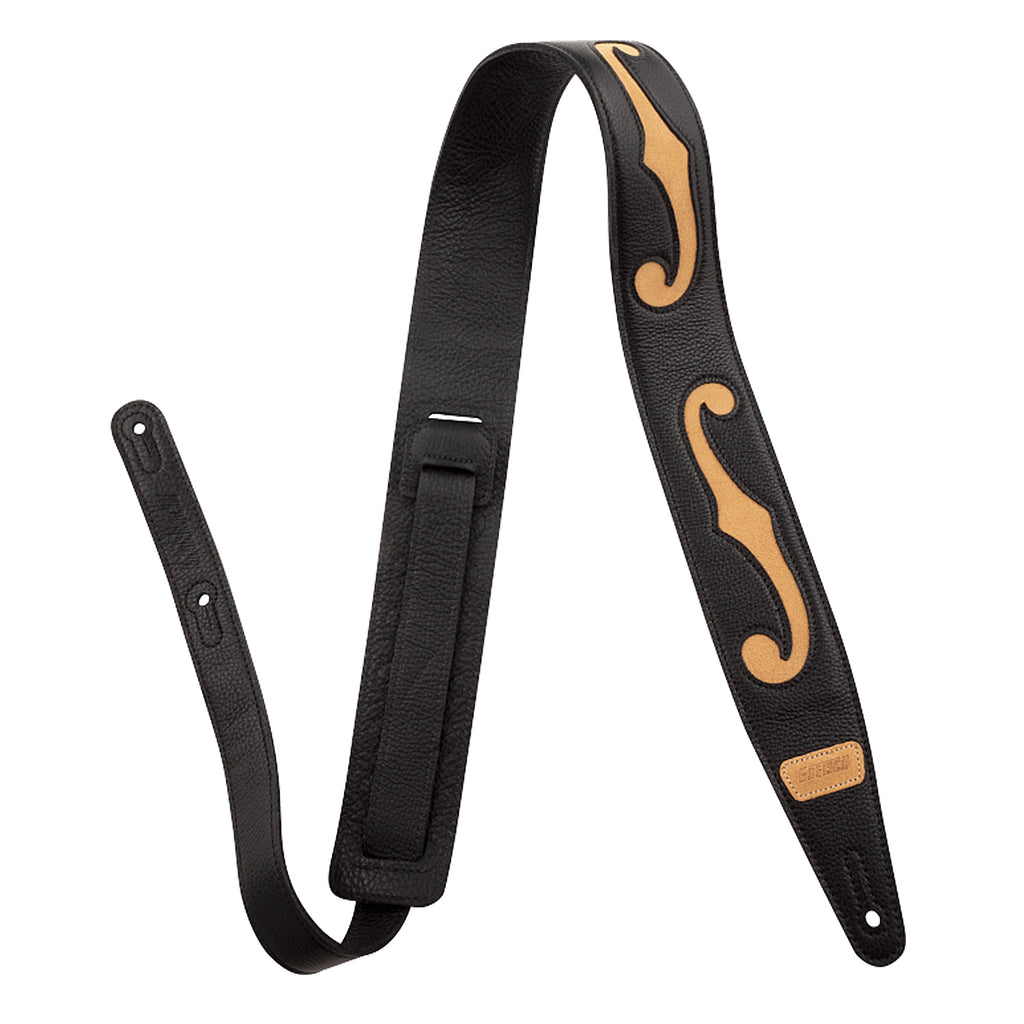 Gretsch Leather F-Hole Black and Tan Strap - 9224285100