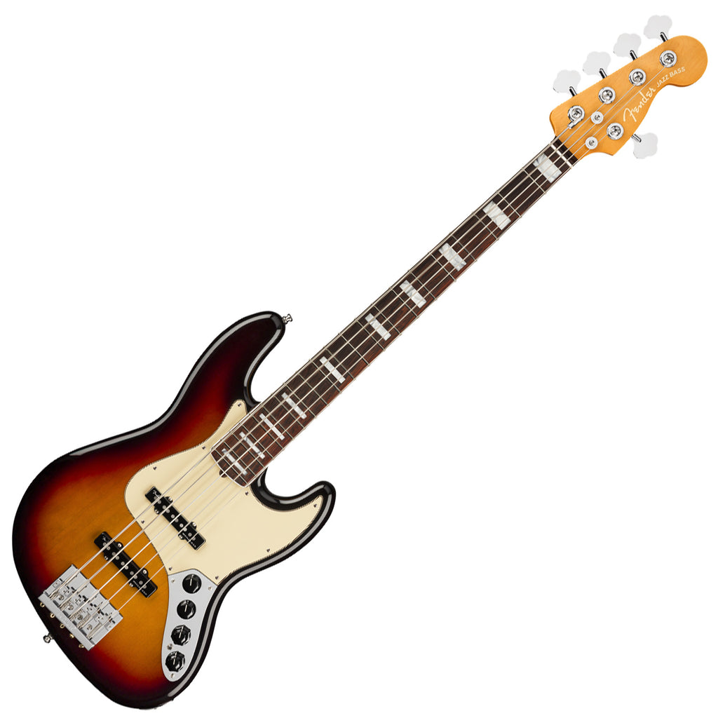 Fender American Ultra Jazz Bass V Bass Guitar Rosewood in Ultraburst w/Case - 0199030712
