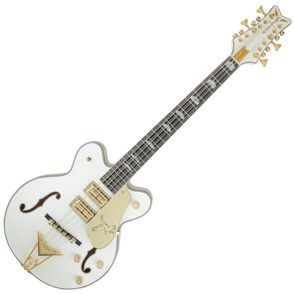 Gretsch 9252002684 G6136B-TP12 Custom Shop Tom Petersson White Falcon 12-String Electric Bass Electric Guitar with Case