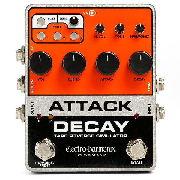 ElectroHarmonix ATTACKDECAY Tape Reverse Simulator Delay Effects Pedal