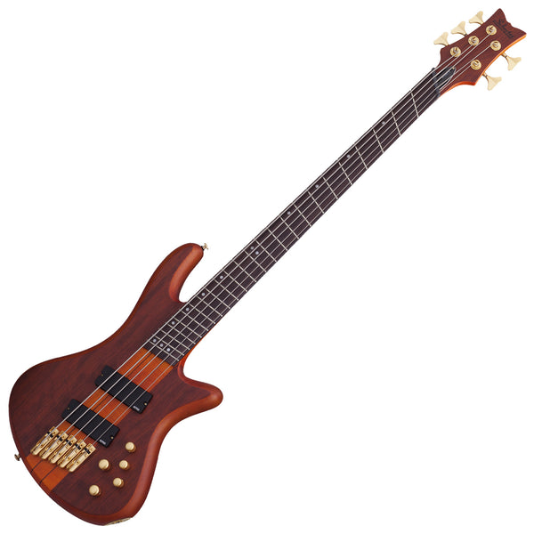 Schecter Stiletto Studio-5 String Multi-Scale Electric Bass FF in Honey Satin - 2794SHC