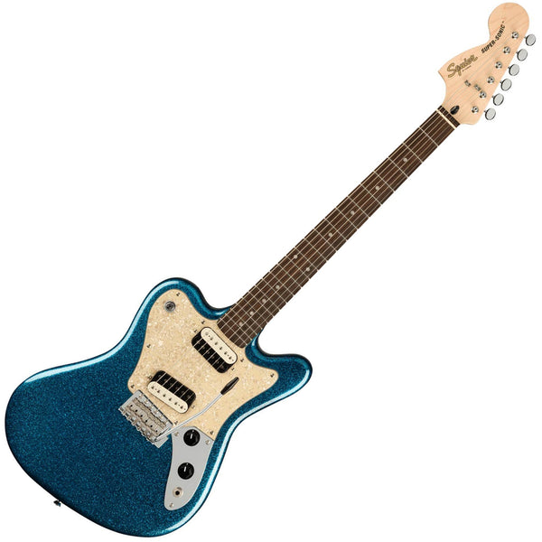 Squier Paranormal Super Sonic Electric Guitar Laurel Parchment in Blue Sparkle - 0377015513