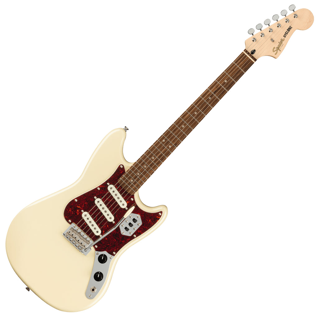 DEMO-Squier Paranormal Cyclone Electric Guitar Laurel Tortoise Shell in Pearl White - DEMO20377010523