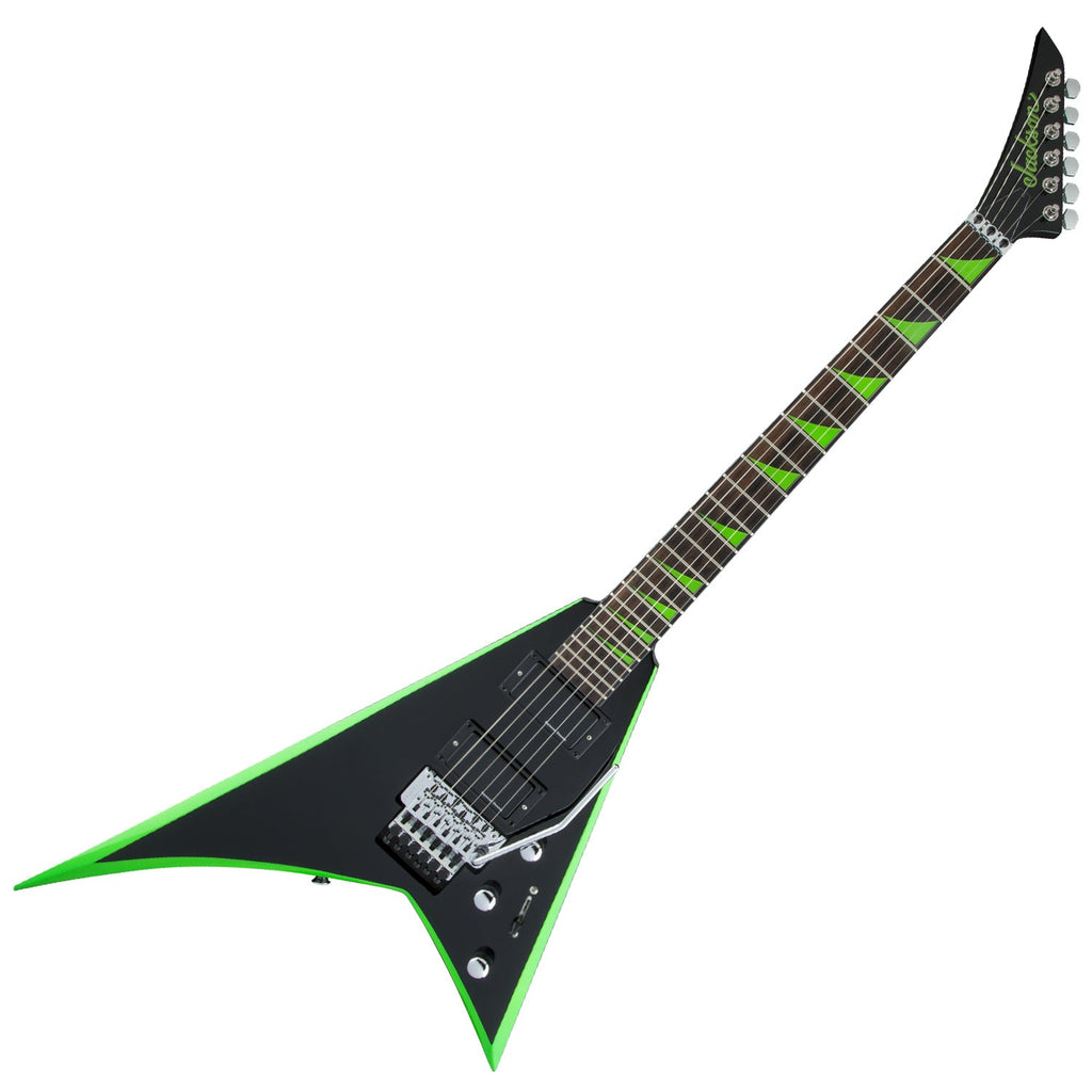 Jackson RRX24 Electric Guitar in Black w/ Neon Green Bevels - 2913636529