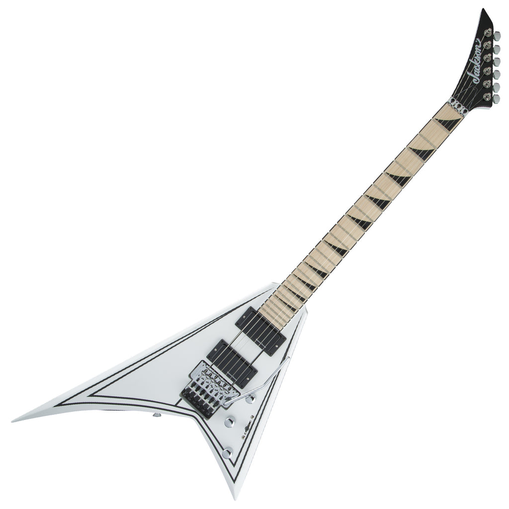 Jackson RRX24m Electric Guitar in Maple Fb Snow WHT w/ Black Pinstripes - 2916322548