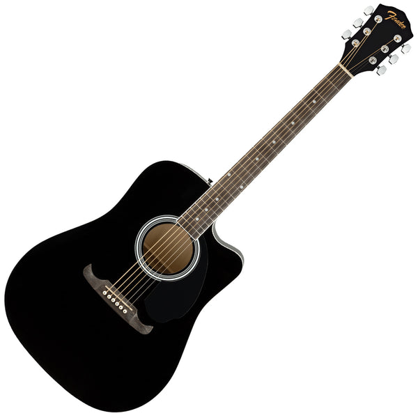 Fender FA-125CE Cutaway Dreadnought Acoustic Electric in Black - 0972713506