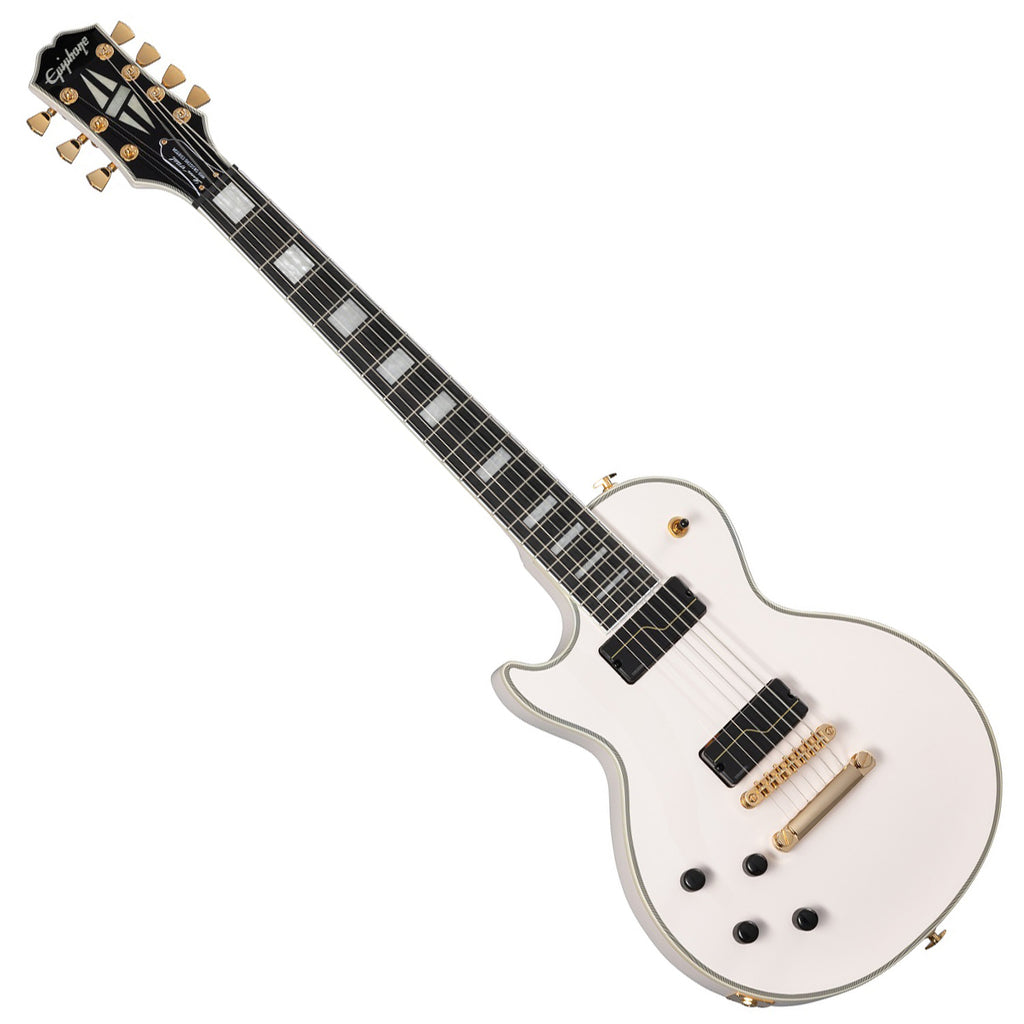 Epiphone Left Handed 7 String Matt Heafy Signature Model Les Paul Electric Guitar in Bone White - EILPCMKH7BWGHLH