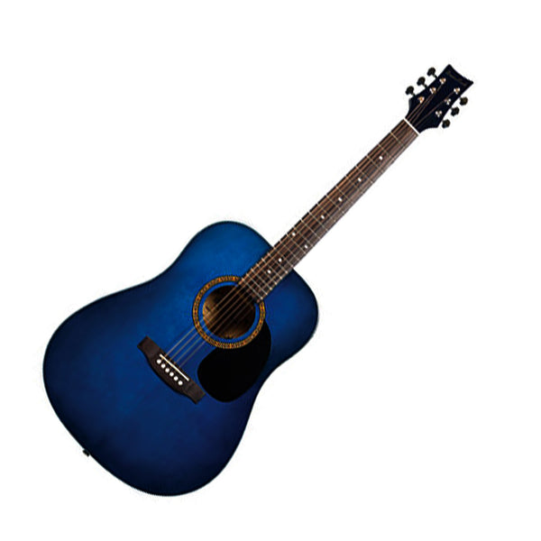 Beaver Creek BCTD101TB Dreadnought Acoustic Guitar in Transparent Blue