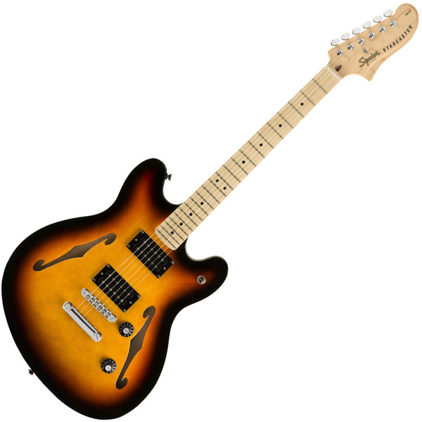 Squier Affinity Starcaster Semi Hollow Body Electric Guitar Maple in 3-Color Sunburst - 0370590500