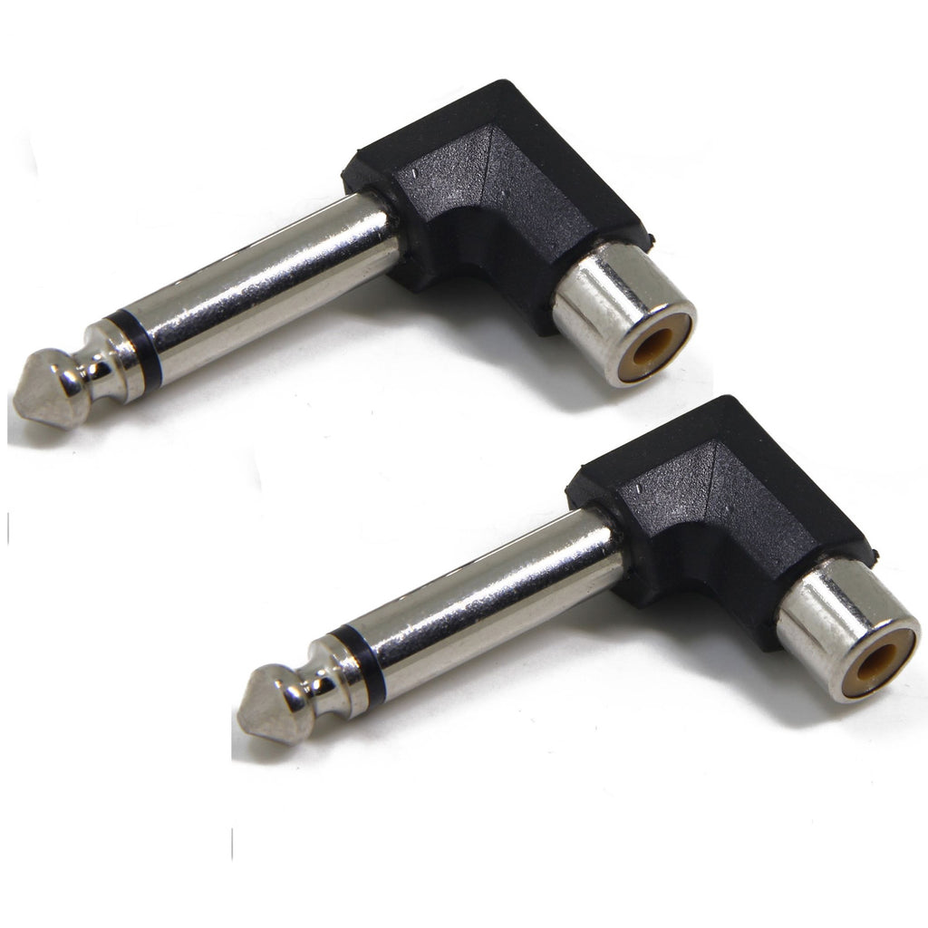 Apex AA45 Mono 1/4 Male to Angled RCA Female Adapter 2 Piece