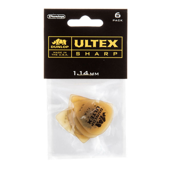 Dunlop Ultex Picks Sharp 1.14 mm 6 Piece Player's Pack - 433P114