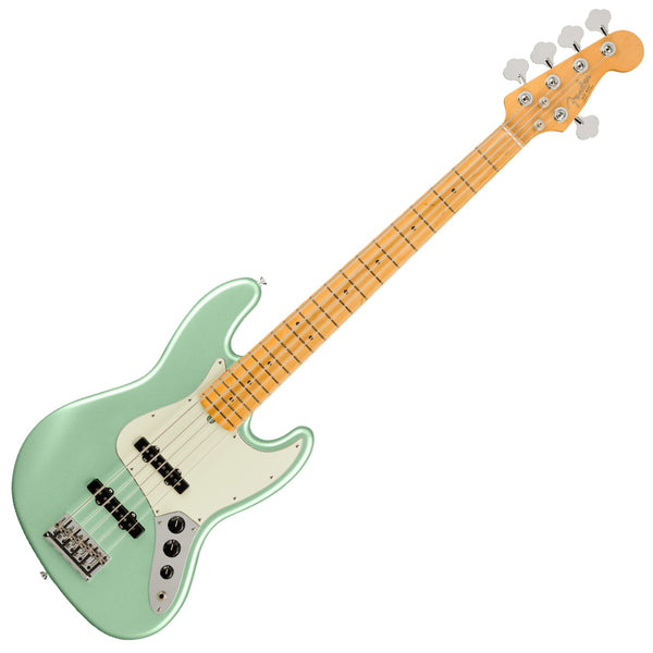 Fender American Professional II Jazz V  5 String Electric Bass Maple Mystic Surf Green w/w/Case - 0193992718