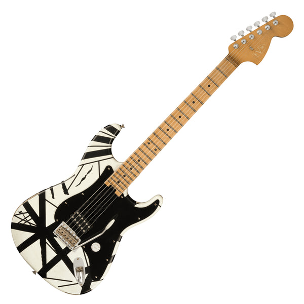 EVH Striped Series Electric Guitar in Black & White Stripes Relic w/Gig Bag - 5107900576