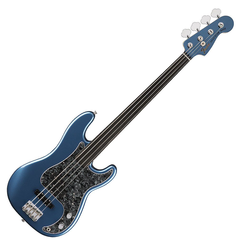 Fender Tony Franklin Fretless Precision Electric Bass in Lake Placid Blue w/Case - 0190085802