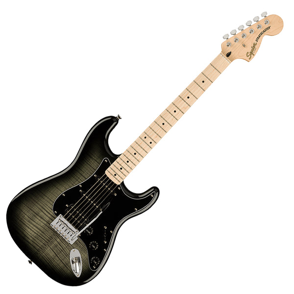 Squier Affinity Stratocaster Electric Guitar HSS Flame Maple Top Maple in Black Burst - 0378153539