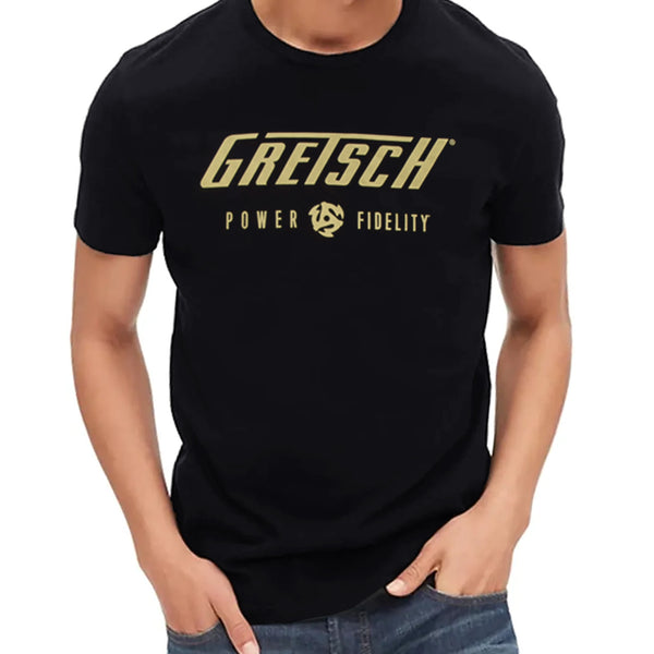 Gretsch Logo P&F/Blocking Logo Mens T-Shirt Black 2XL - 9227638806