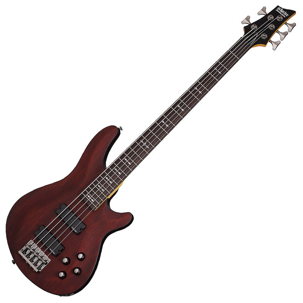 Schecter Omen-5 String Electric Bass 2012 Walnut Satin - 2094SHC