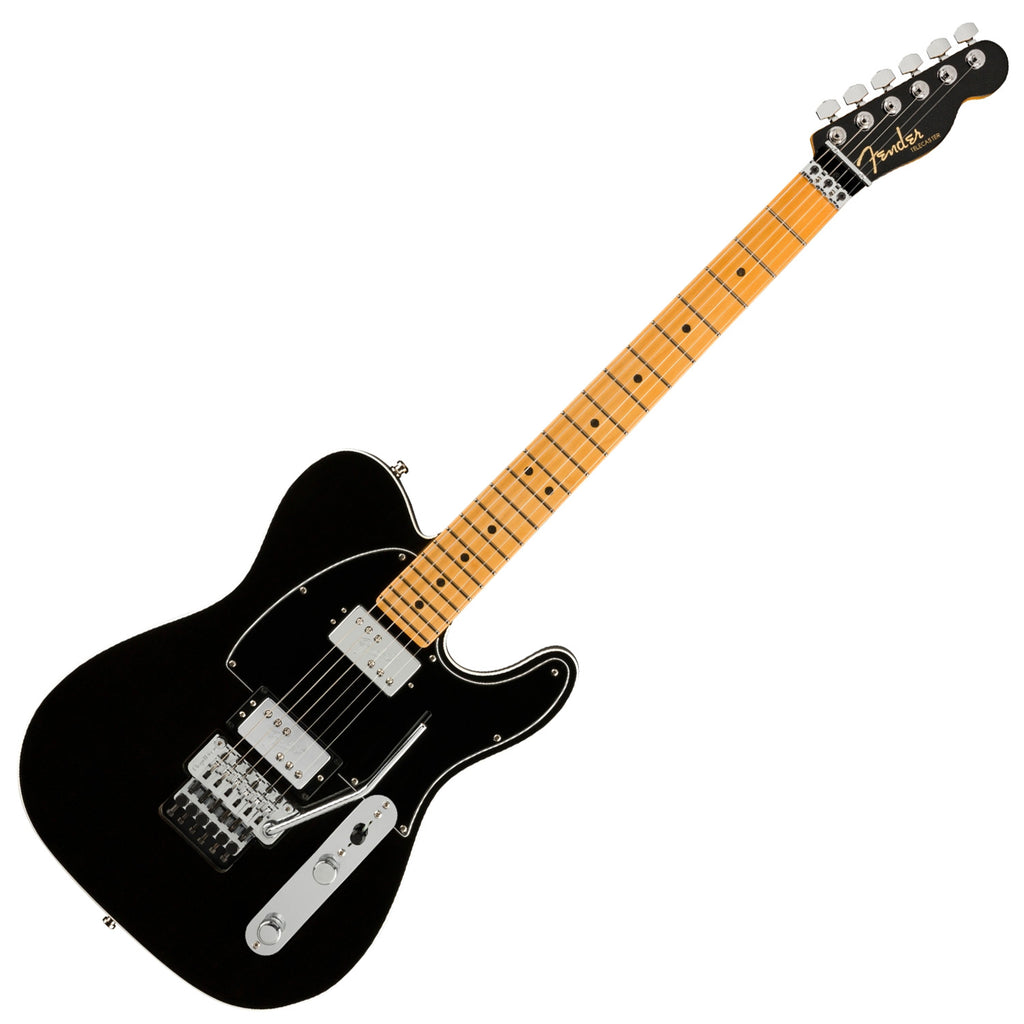 Fender Ultra Luxe Telecaster Electric Guitar HH Floyd Rose Maple in Mystic Black w/Case - 0118092710