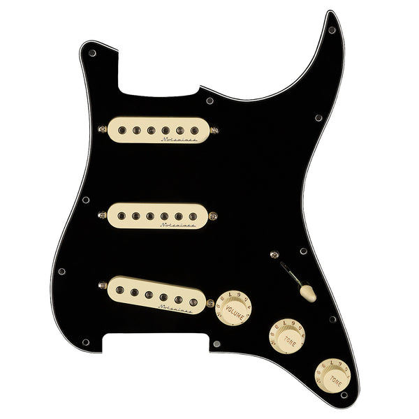 Fender Pre-wired Stratocaster Pickguard SSS Hot Noiseless Black White Black - 0992346506