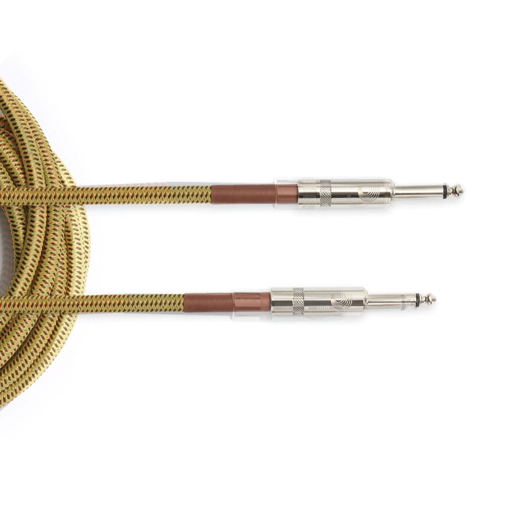 D'Addario 10 Foot Tweed Custom Series Braided 1/4 Inch Instrument Cable - PWBG10TW