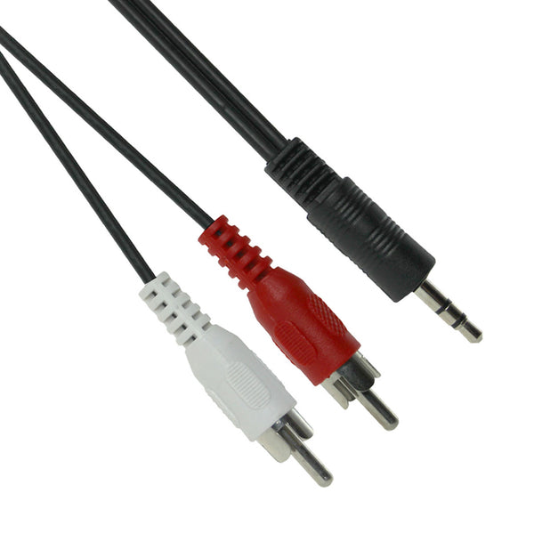 Apex A206MRY 6' TRS 1/8" Male to 2 x RCA Male