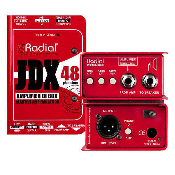 Radial JDX-48 Guitar amp DI w/speaker emulation & reactive load phantom powered - R8001402