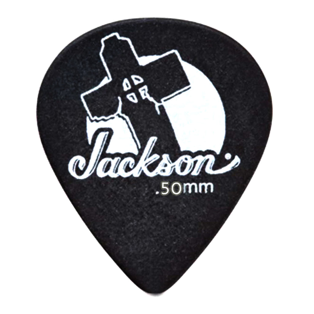 Jackson 551 Shape Leaning Cross Picks Black Thin .50 mm (12 pack) - 2987551700
