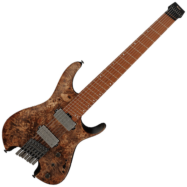 Ibanez Q Series Headless 7 String Multiscale Electric Guitar in Antique Brown Stain - QX527PB