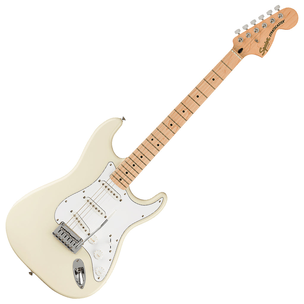 Squier Affinity Stratocaster Electric Guitar Maple in Olympic White - 0378002505