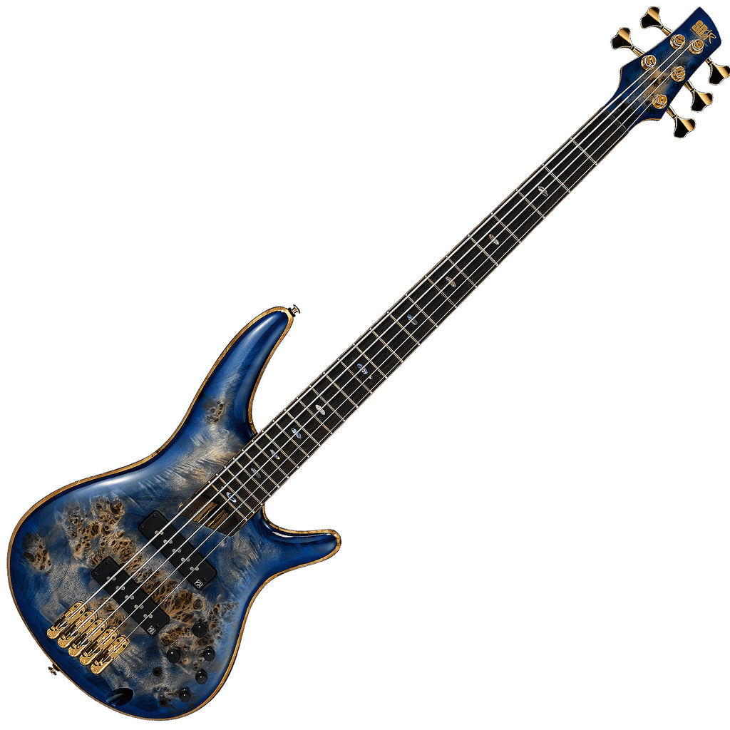 Ibanez SR Premium Poplar 5 String Bass Guitar in Cerulean Blue Burst - SR2605CBB