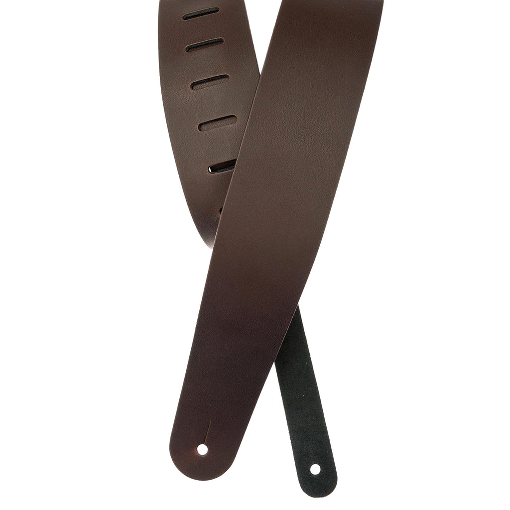 D'Addario Brown Leather Guitar Strap - 25L01DX