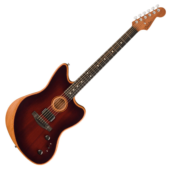 Fender American Acoustasonic Jazzmaster Acoustic Electric All Mahogany In Bourbon Burst w/Bag - 0972033137