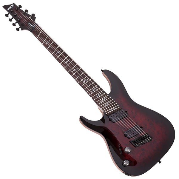 Schecter Omen Elite-7 Left Hand 7 String Multiscale Electric Guitar in Black Cherry Burst - 2468SHC
