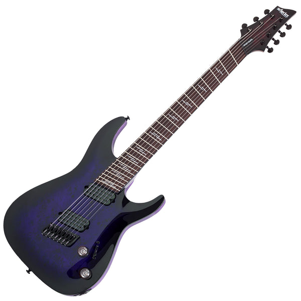 Schecter Omen Elite-7 7 String Multiscale Electric Guitar in See-Thru Blue Burst - 2464SHC