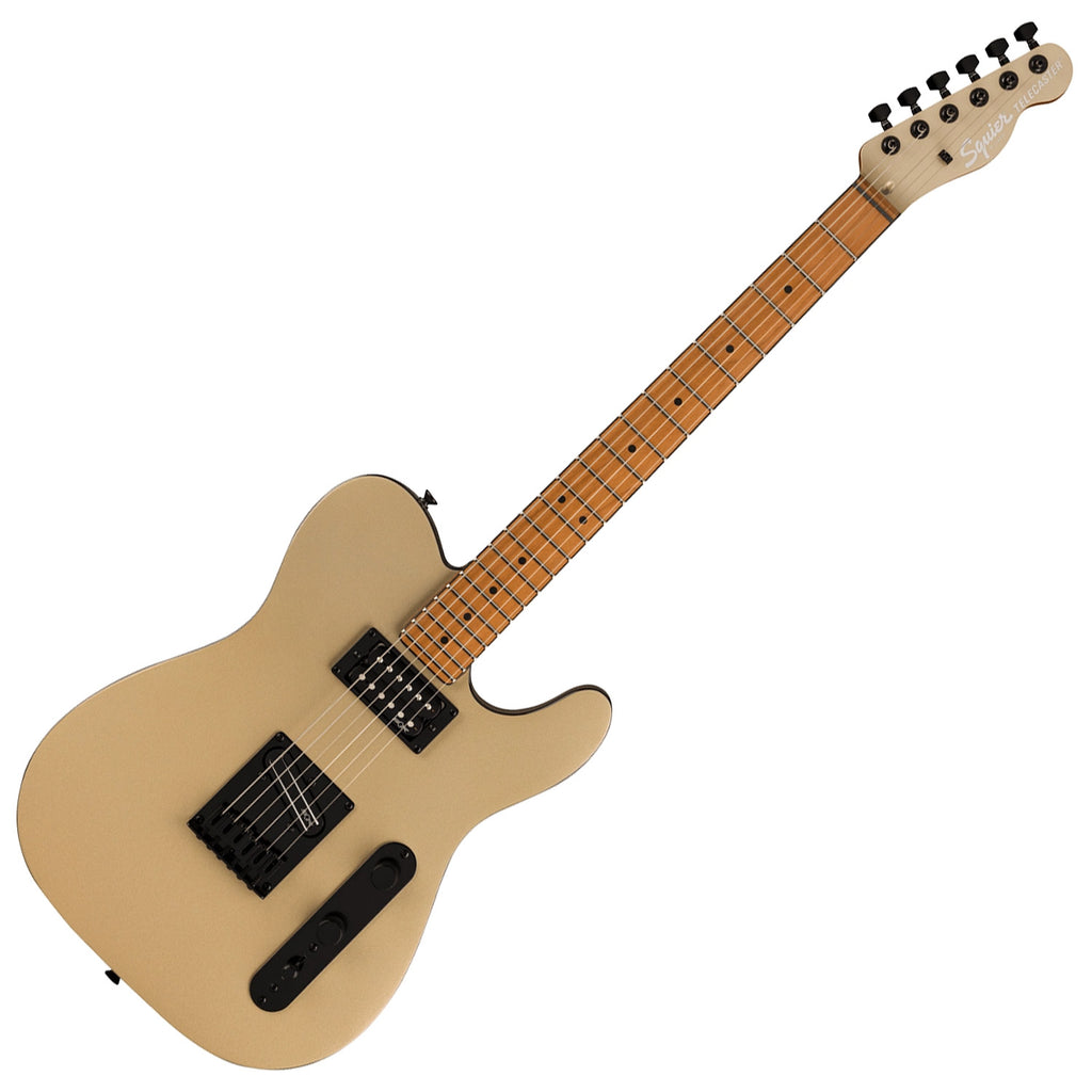 Squier Contemporary Telecaster RH Electric Guitar Rail Humbucker Roasted Maple Neck in Shoreline Gold - 0371225544